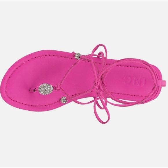NWOT INC-Amilie Strappy Sandal Fuscia/Rhinestones Size 8 - Picture 4 of 5
